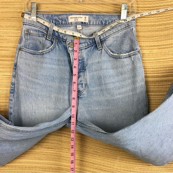 Abercrombie & Fitch High Rise Dad Jean Criss-Cross Crossover Waistband Size 26 - Picture 12 of 13